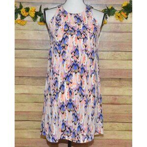 Charles Henry Ladies XS Shift Dress Watercolor Pattern Sleeveless Racerback Mini